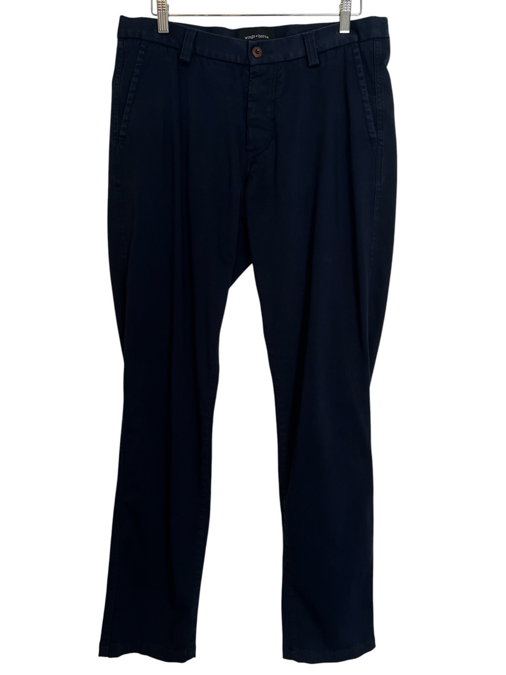 Wings + Horns Classic Chino Pants Navy Blue Size 34 Business Casual Office